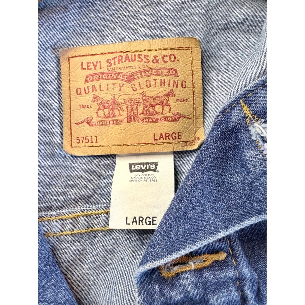 Levi Strauss Co Original Quality Denim Jean Jacket Classic Blue Large - Picture 5 of 7